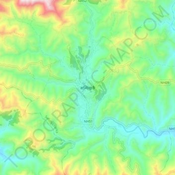 Sandhikharka topographic map, elevation, terrain