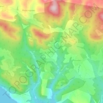 Dolishte topographic map, elevation, terrain