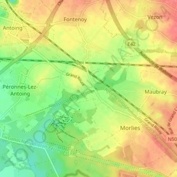 Vezonchaux topographic map, elevation, terrain