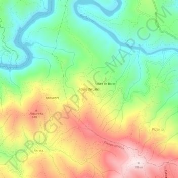 Rouco de Cima topographic map, elevation, terrain