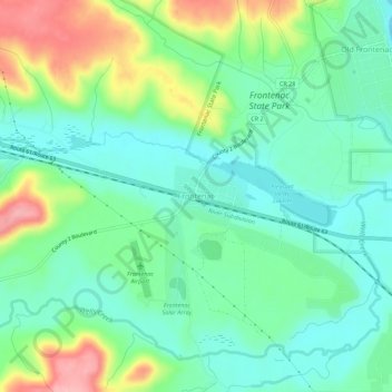 Frontenac topographic map, elevation, terrain
