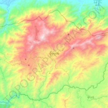 Mogok topographic map, elevation, terrain