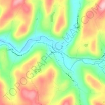Lawton topographic map, elevation, terrain