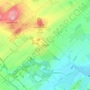 Stichill topographic map, elevation, terrain