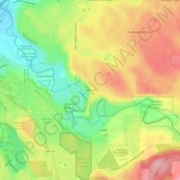 Tahoma topographic map, elevation, terrain