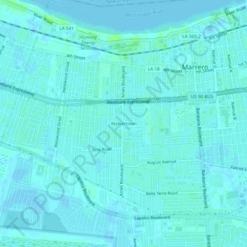 Walkertown topographic map, elevation, terrain