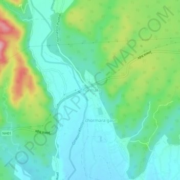 Chormara topographic map, elevation, terrain