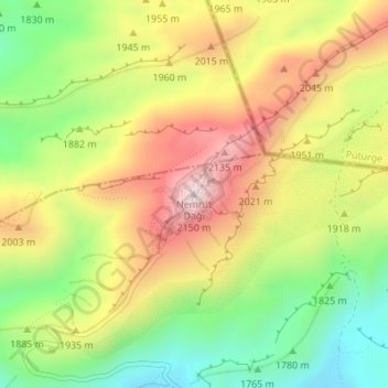 Mount Nemrut topographic map, elevation, terrain