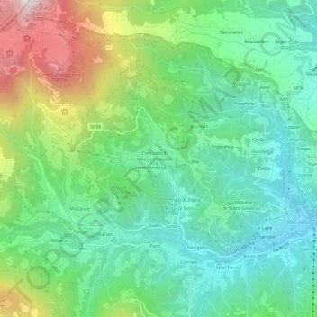 Merendaore topographic map, elevation, terrain