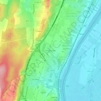 Ferme Galopin topographic map, elevation, terrain