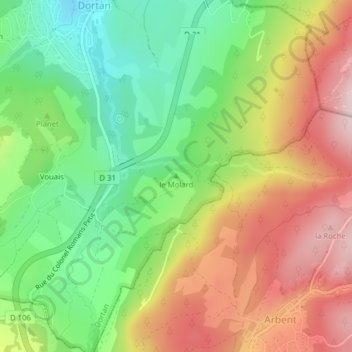 le Molard topographic map, elevation, terrain