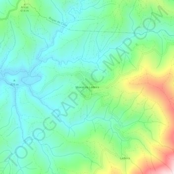 Maxial da Ladeira topographic map, elevation, terrain