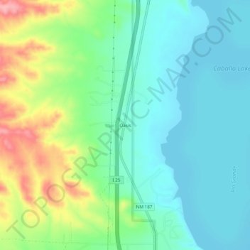 Oasis topographic map, elevation, terrain