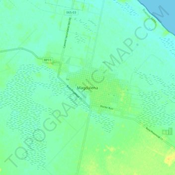Magdalena topographic map, elevation, terrain