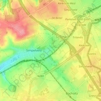 Rodeput topographic map, elevation, terrain