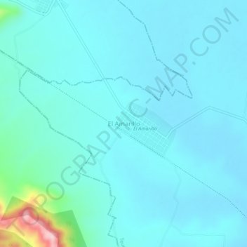 El Amarillo topographic map, elevation, terrain
