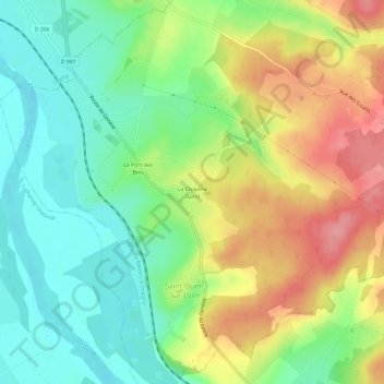 La Chapelle Gond topographic map, elevation, terrain