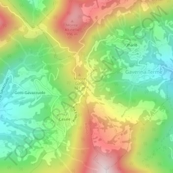 Colle Gallo topographic map, elevation, terrain
