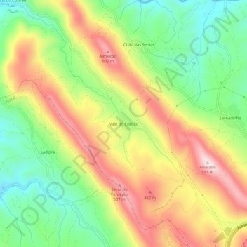 Vale do Cobrão topographic map, elevation, terrain