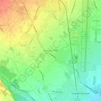Borgata Colombretto topographic map, elevation, terrain