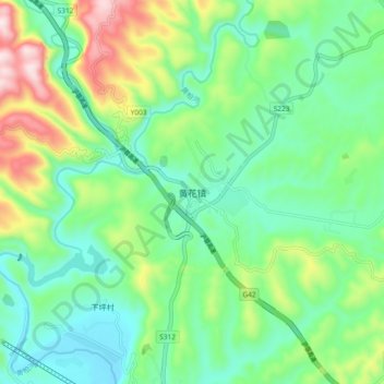 黄花镇 topographic map, elevation, terrain