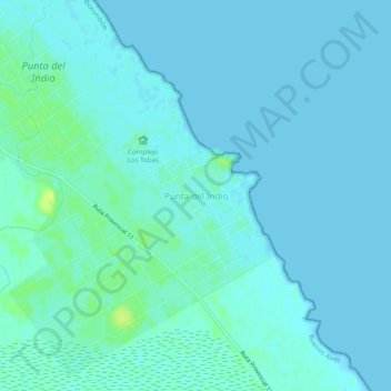 Punta del Indio topographic map, elevation, terrain