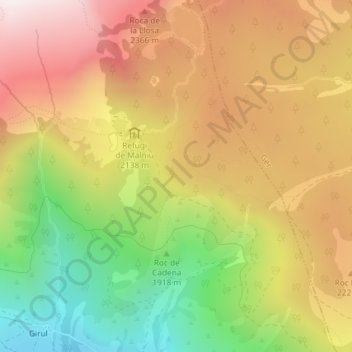Bosc de Tarterès topographic map, elevation, terrain