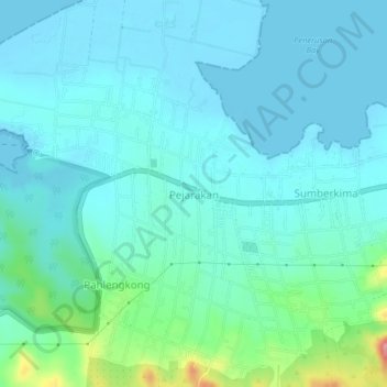 Pejarakan topographic map, elevation, terrain