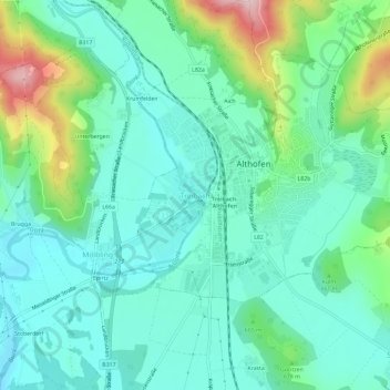 Treibach topographic map, elevation, terrain