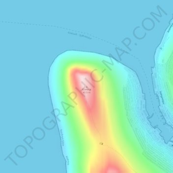 Klakkur topographic map, elevation, terrain