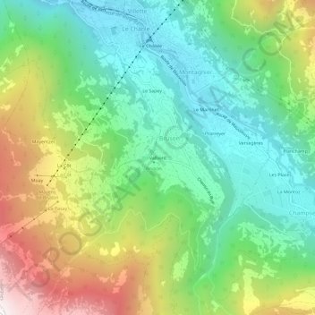 Valbord topographic map, elevation, terrain