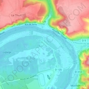 La Garenne topographic map, elevation, terrain