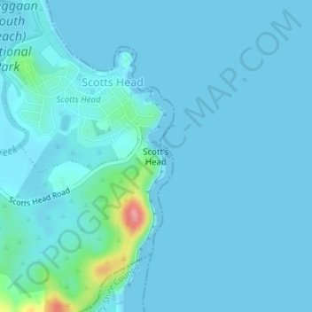 Scott's Head topographic map, elevation, terrain
