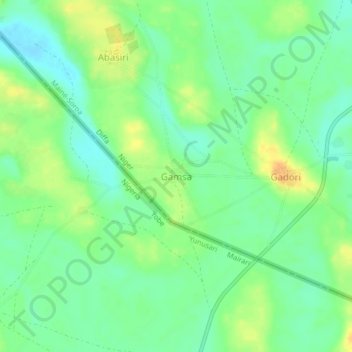 Gamsa topographic map, elevation, terrain