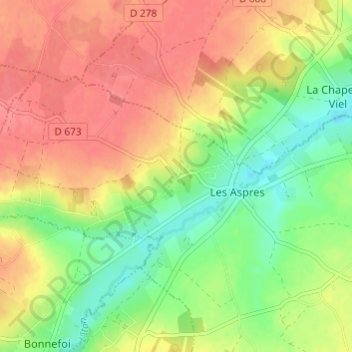 Sur le Bois topographic map, elevation, terrain