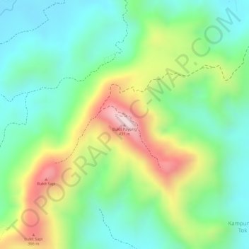 Bukit Payong topographic map, elevation, terrain