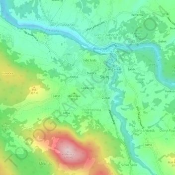 Lalićev gaj topographic map, elevation, terrain