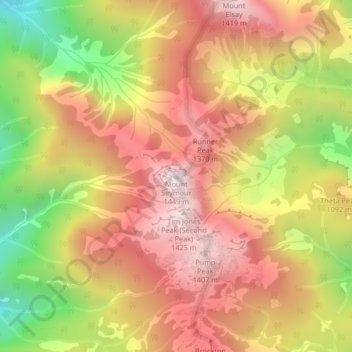 Mount Seymour topographic map, elevation, terrain