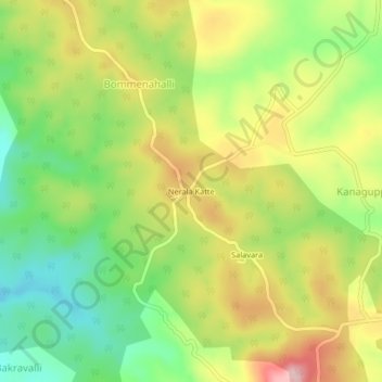 Nerala Katte topographic map, elevation, terrain