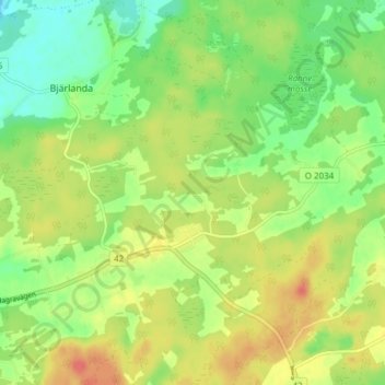 Gröndalen topographic map, elevation, terrain