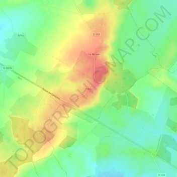 Piery topographic map, elevation, terrain