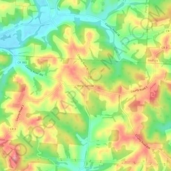West Carlisle topographic map, elevation, terrain