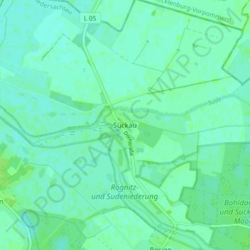 Sückau topographic map, elevation, terrain