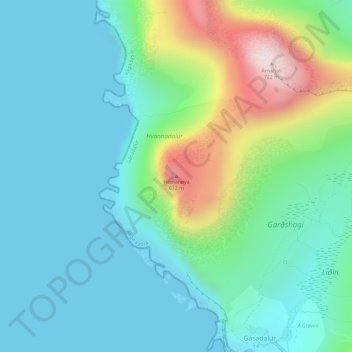 Heinanøva topographic map, elevation, terrain