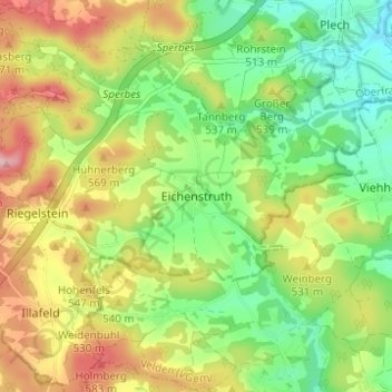 Eichenstruth topographic map, elevation, terrain
