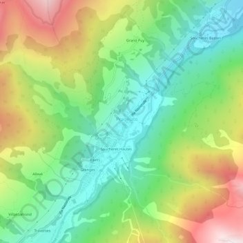 La Ruà topographic map, elevation, terrain