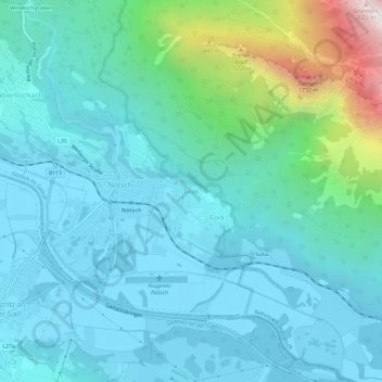 Saak topographic map, elevation, terrain