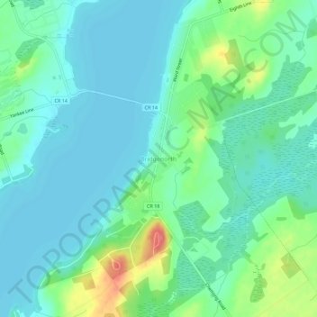 Bridgenorth topographic map, elevation, terrain
