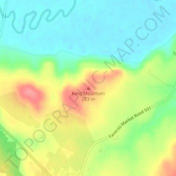 King Mountain topographic map, elevation, terrain