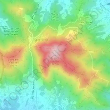 Monte Orello topographic map, elevation, terrain